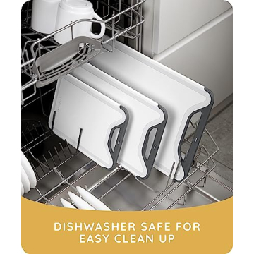 Compact Plastic Cutting Board with Juice Grooves