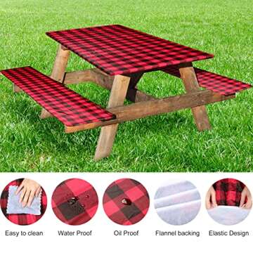 BBTO Vinyl Picnic Table and Bench Set for Outdoor Fun