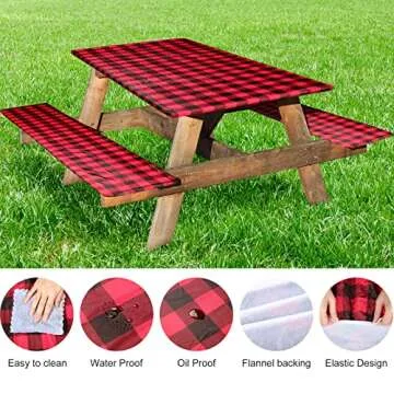 BBTO Vinyl Picnic Table and Bench Set for Outdoor Fun