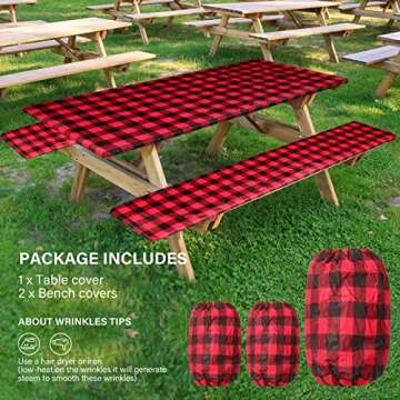 BBTO Vinyl Picnic Table and Bench Set for Outdoor Fun
