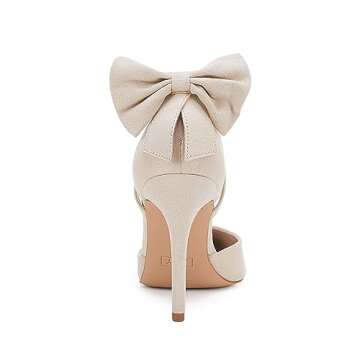 Womens Heels Bow Tie Back Sexy High Stiletto Ankle Strap Wedding Shoes Dress Sandals Pumps B-Beige