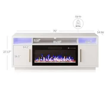 BELLEZE 70" Electric Fireplace TV Stand - Stylish & Functional