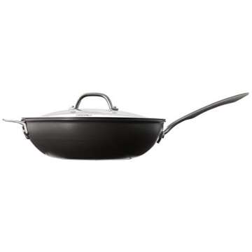 Viking Culinary Hard Anodized Nonstick Chef Pan, 12 Inch, Includes Glass Lid and Ergonomic Stay-Cool...