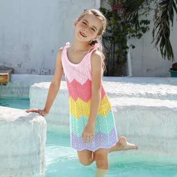 CHILDRENSTAR Girls Swim Cover-Up with Sunglasses 4-13Y