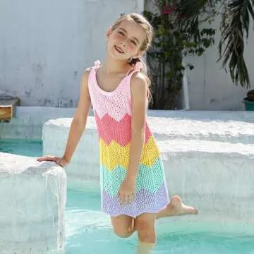 CHILDRENSTAR Girls Swim Cover-Up with Sunglasses 4-13Y