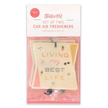 Car Air Fresheners by Studio Oh! - Pack of 2 Living My Life Scented Hanging Air Fresheners - Unique & Exclusive Fragrance with DeoBoost Odor Eliminator