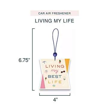 Car Air Fresheners by Studio Oh! - Pack of 2 Living My Life Scented Hanging Air Fresheners - Unique & Exclusive Fragrance with DeoBoost Odor Eliminator