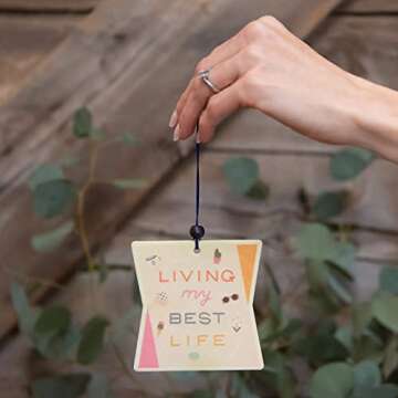 Car Air Fresheners by Studio Oh! - Pack of 2 Living My Life Scented Hanging Air Fresheners - Unique & Exclusive Fragrance with DeoBoost Odor Eliminator