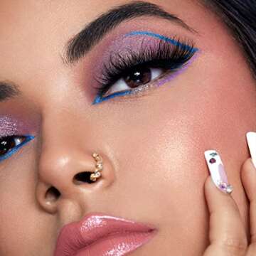 False Eyelashes Fluffy Faux Mink Lashes 18mm Wispy Lashes Cat Eye Flowers Strip Lashes Pack by Kirom...