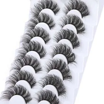 False Eyelashes Fluffy Faux Mink Lashes 18mm Wispy Lashes Cat Eye Flowers Strip Lashes Pack by Kiromiro