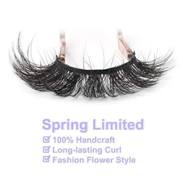 False Eyelashes Fluffy Faux Mink Lashes 18mm Wispy Lashes Cat Eye Flowers Strip Lashes Pack by Kiromiro