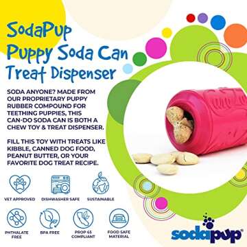 SodaPup Puppy Soda Can: Durable Chew Toy & Dispenser
