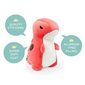 Bellzi T-Rex Plush Toy - Cute and Soft Dinosaur Gift