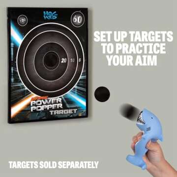 Hog Wild Shark Popper Toy for Kids - Fun Launching Foam Balls