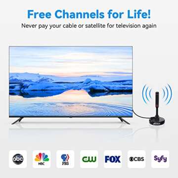 Chaowei Digital HDTV Antenna with Magnetic Base,16.5feet Coaxial HDTV Cable-Portable Outdoor Indoor TV Antenna for 4K 1080p Roku TV and Fire TV Stick