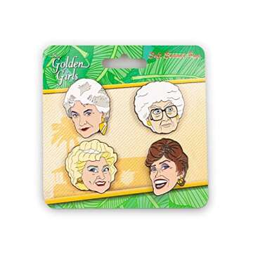 Golden Girls Collector Enamel Pin Set | 4 Pieces | Blanche, Dorothy, Rose and Sophia