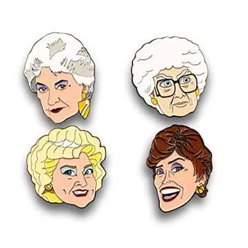 Golden Girls Collector Enamel Pin Set | 4 Pieces | Blanche, Dorothy, Rose and Sophia