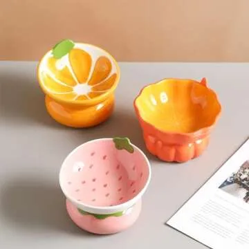 Cute Ceramic Raised Cat Bowl for Healthy Eating