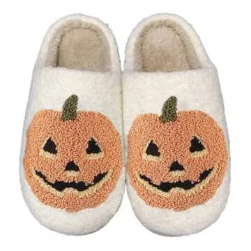 JINLONYU Cute Pumpkin Slippers for Halloween Fun