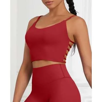 Pfreesea Women's Stylish Longline Sports Bra Tank Top