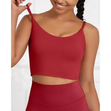 Pfreesea Women's Stylish Longline Sports Bra Tank Top