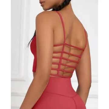 Pfreesea Women's Stylish Longline Sports Bra Tank Top