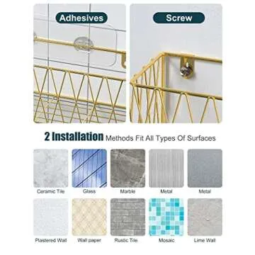 Iperlife Gold Shower Caddy - Stylish Kitchen and Bath Organizer