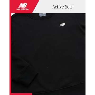 New Balance Boys' Sweatshirt - Soft Fleece Pullover Crewneck Active Logo Sweatshirt for Boys (Sizes:...