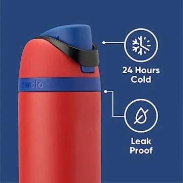 Owala Marvel FreeSip Insulated Stainless Steel Water Bottle with Straw for Sports and Travel, BPA-Free Sports Water Bottle, 24 oz, Spiderman