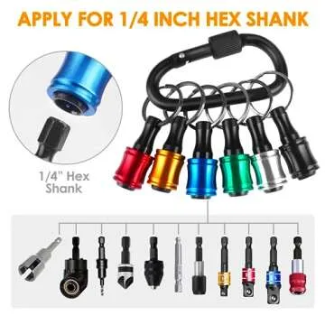 Bit Holder Stocking Stuffers for Men Gifts for Christmas Gifts for Men Who Have Everything Tools for Men Magnetic Drill Bit Holder Keychain Cool Gadgets White Elephant Gifts for Adults Dad Husband Him