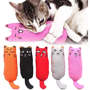 Legendog 5Pcs Bite Resistant Catnip Toy for Cats,Catnip Filled Cartoon Mice Cat Teething Chew Toy