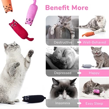 Durable Catnip Filled Cartoon Cat Toys for Playful Cats