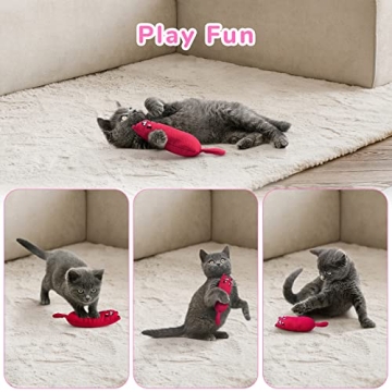 Durable Catnip Filled Cartoon Cat Toys for Playful Cats