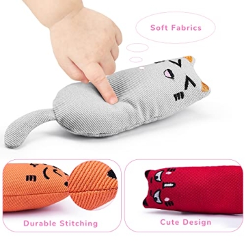 Durable Catnip Filled Cartoon Cat Toys for Playful Cats