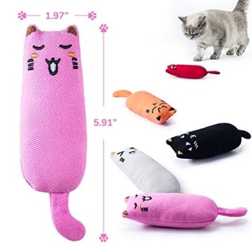 Durable Catnip Filled Cartoon Cat Toys for Playful Cats