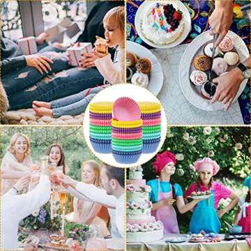 Selizo 600 Pcs Colorful Cupcake Liners for All Occasions