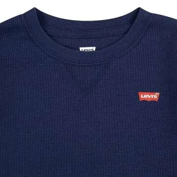 Levi's Boys' Long Sleeve Waffle Knit and Flannel 2-Pack Shirt, Naval Academy