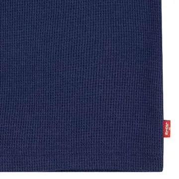 Levi's Boys' Long Sleeve Waffle Knit and Flannel 2-Pack Shirt, Naval Academy