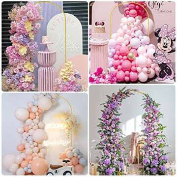 Wokceer 7.2 FT Wedding Arch Backdrop Stand, Square Arch Gold Metal Arch Backdrop Stand for Wedding Ceremony Birthday Party Bridal Baby Shower Photo Booth Garden Floral Balloon Arch Decoration