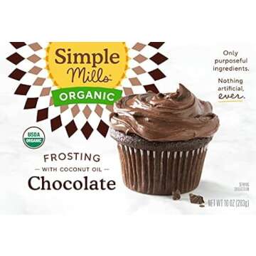 Simple Mills Organic Frosting, Chocolate - Gluten Free, Vegan, Made with Organic Coconut Oil, 10 Ounce (Pack of 1)