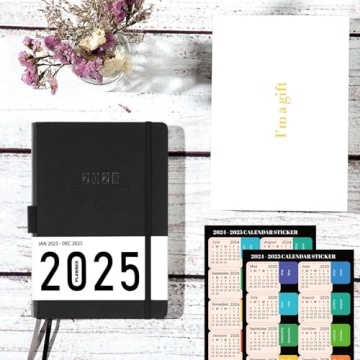 2025 Planner - Elegant Saffiano Leather Time Management Tool