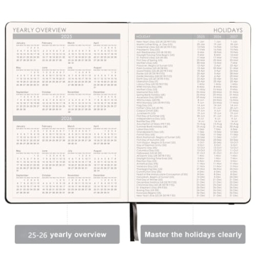 2025 Planner - Elegant Saffiano Leather Time Management Tool