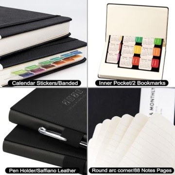 2025 Planner - Elegant Saffiano Leather Time Management Tool