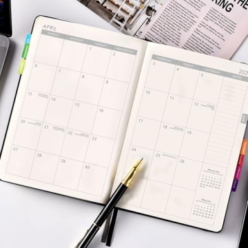 2025 Planner - Elegant Saffiano Leather Time Management Tool