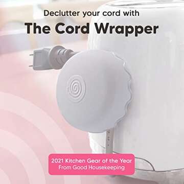 2-Pack Heat-Resistant Cord Organizer for Appliances, Kitchen, Computers & More | Stick-On Cord Wrapp...