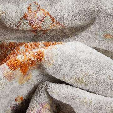 Well Woven Vera Vintage Grey Tribal Diamond Medallion Pattern Area Rug (5'3" x 7'3")