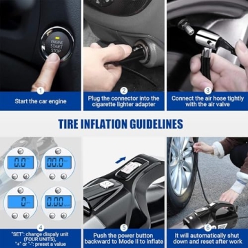 VARSK 4-in-1 Car Vacuum with Tire Inflator and LED Light