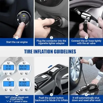 VARSK 4-in-1 Car Vacuum with Tire Inflator and LED Light
