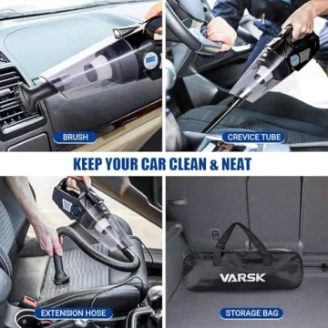 VARSK 4-in-1 Car Vacuum with Tire Inflator and LED Light