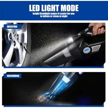 VARSK 4-in-1 Car Vacuum with Tire Inflator and LED Light